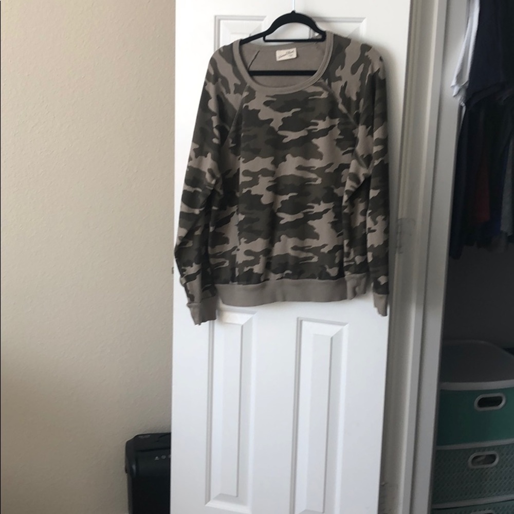 Camo sweatshirt.